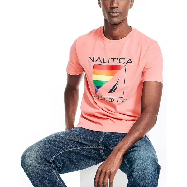 Nautica Mens Pride Vintage Graphic TShirtSugar Coral