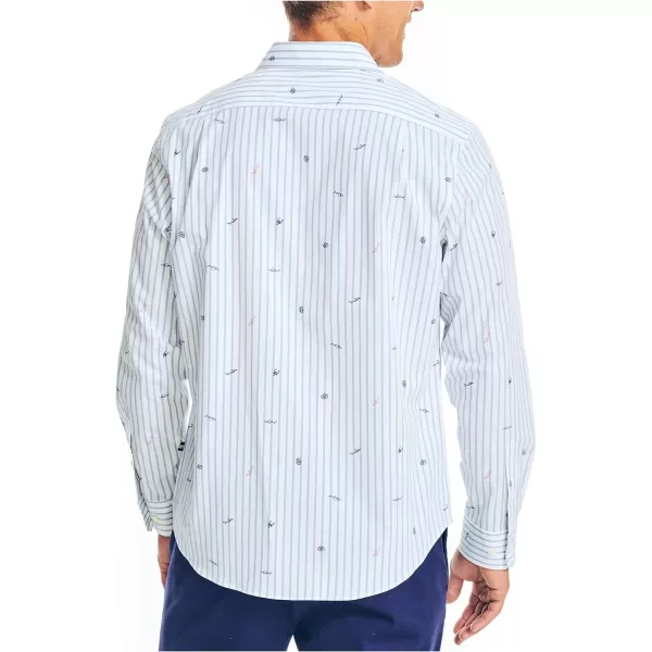 Nautica Mens Printed Poplin ShirtBright White