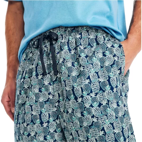 Nautica Mens Printed Poplin Sleep ShortEstate Blue