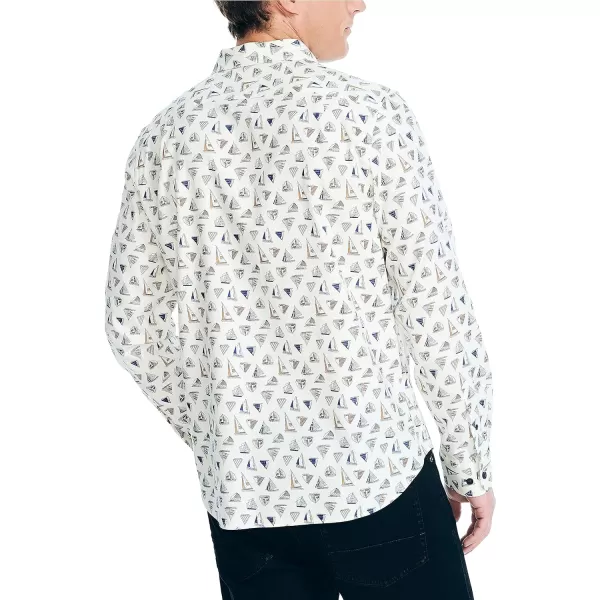 Nautica Mens Printed ShirtSail White