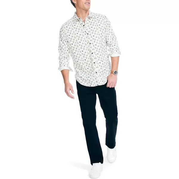 Nautica Mens Printed ShirtSail White