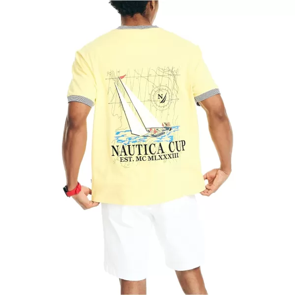 Nautica Mens Printed TShirtAspen Gold