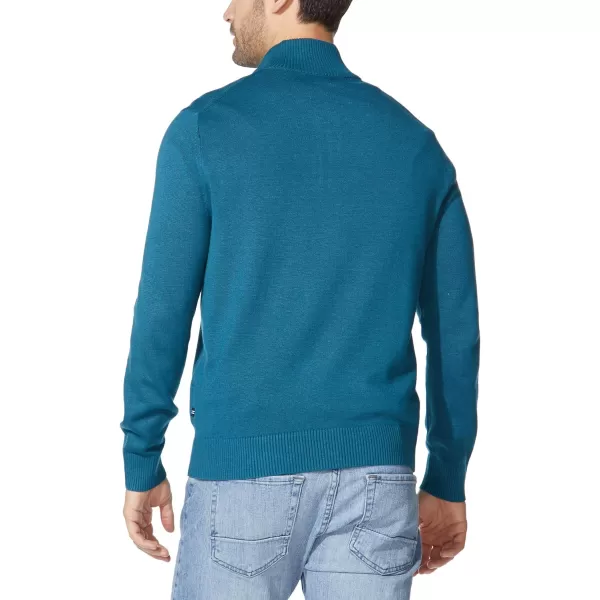 Nautica Mens QuarterZip SweaterBlue Coral