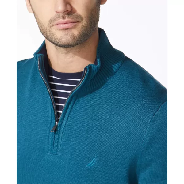 Nautica Mens QuarterZip SweaterBlue Coral