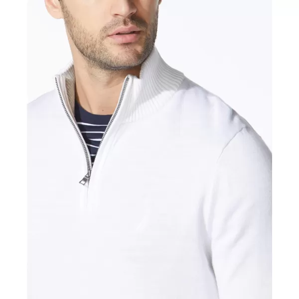 Nautica Mens QuarterZip SweaterBright White