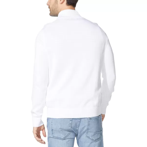 Nautica Mens QuarterZip SweaterBright White