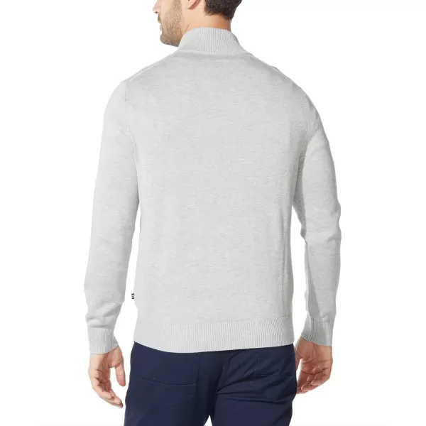 Nautica Mens QuarterZip SweaterGrey Heather