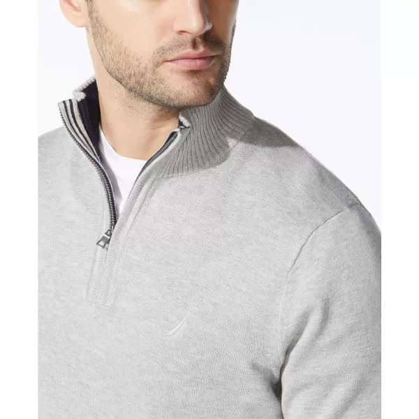 Nautica Mens QuarterZip SweaterGrey Heather