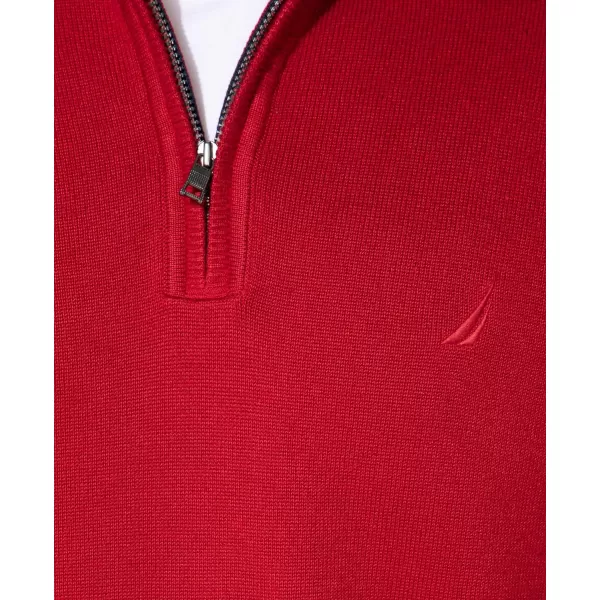 Nautica Mens QuarterZip SweaterNautica Red