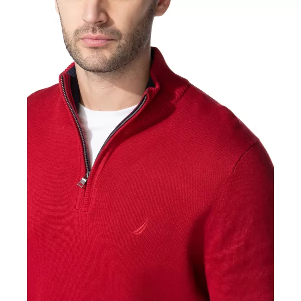 Nautica Mens QuarterZip SweaterNautica Red