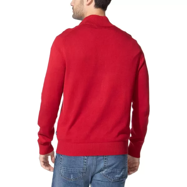 Nautica Mens QuarterZip SweaterNautica Red