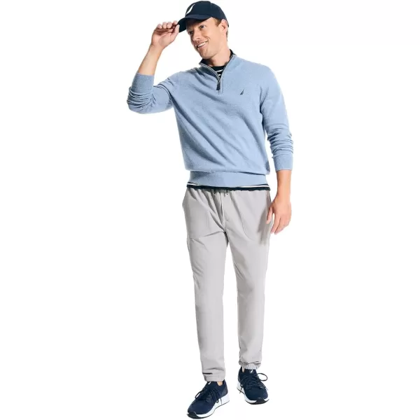 Nautica Mens QuarterZip SweaterNavtech Collection FallWinter 2024 Blue Heather