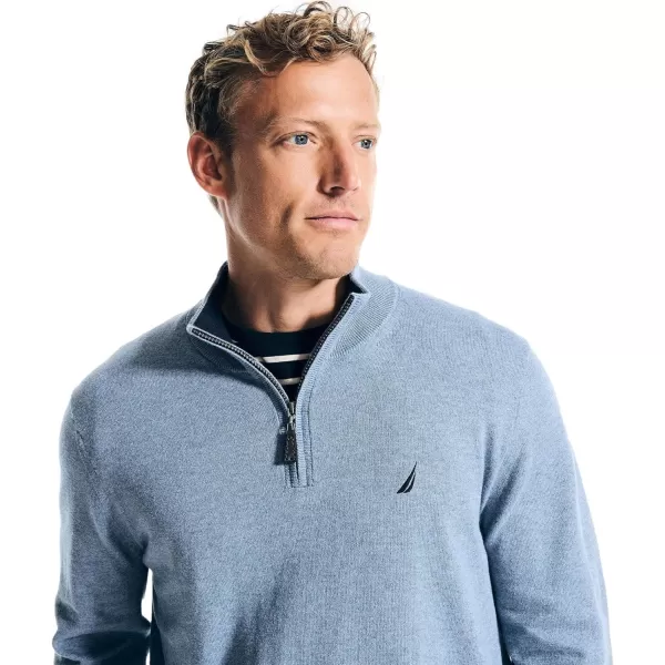 Nautica Mens QuarterZip SweaterNavtech Collection FallWinter 2024 Blue Heather