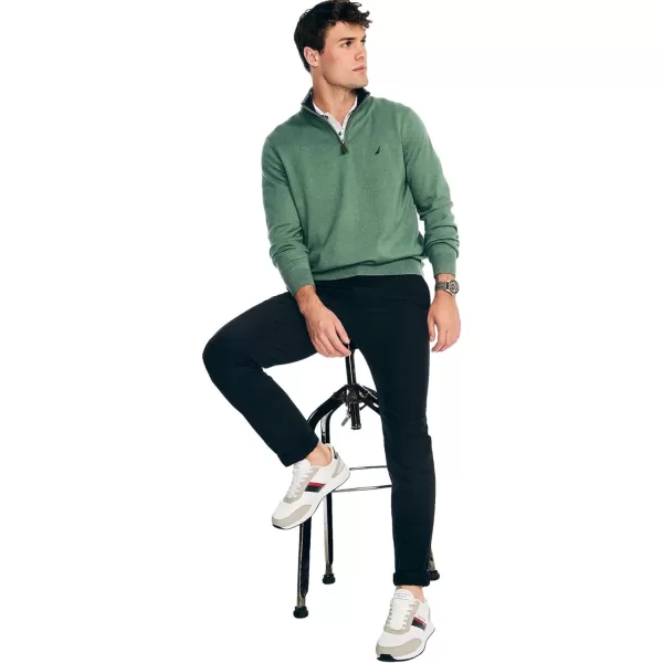 Nautica Mens QuarterZip SweaterNavtech Collection FallWinter 2024 Fern Heather
