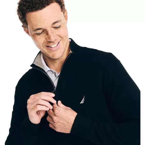 Nautica Mens QuarterZip SweaterNavtech Collection FallWinter 2024 True Black