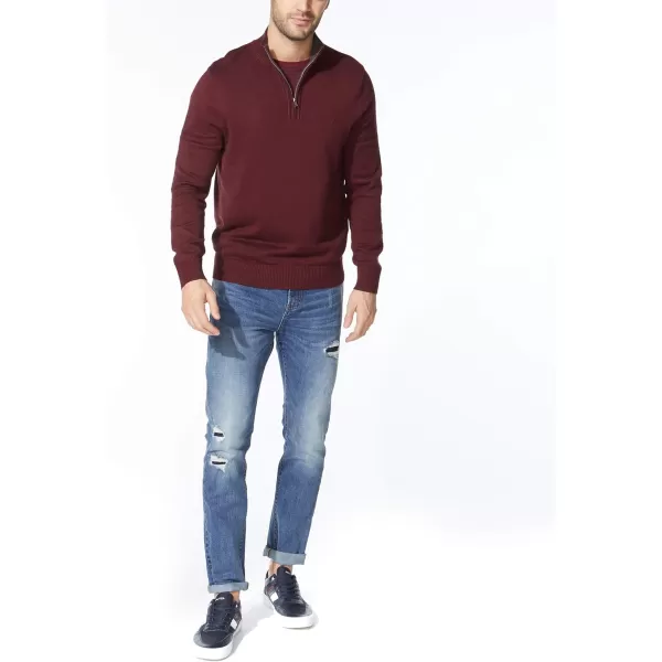 Nautica Mens QuarterZip SweaterRoyal Burgundy