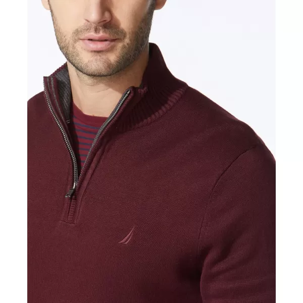 Nautica Mens QuarterZip SweaterRoyal Burgundy