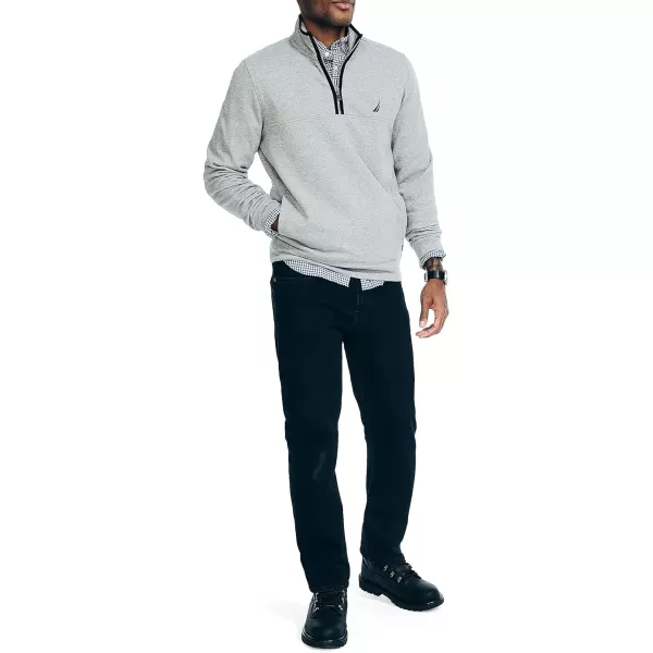 Nautica Mens QuarterZip SweatshirtStone Grey Heather