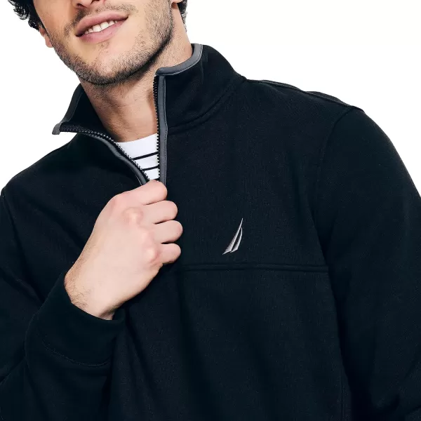 Nautica Mens QuarterZip SweatshirtTrue Black