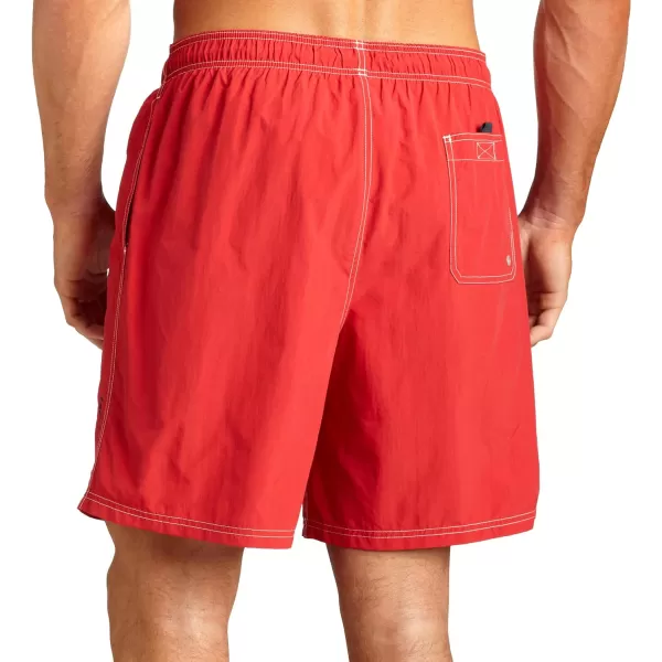 Nautica Mens Quick Dry Solid Swim TrunkRed