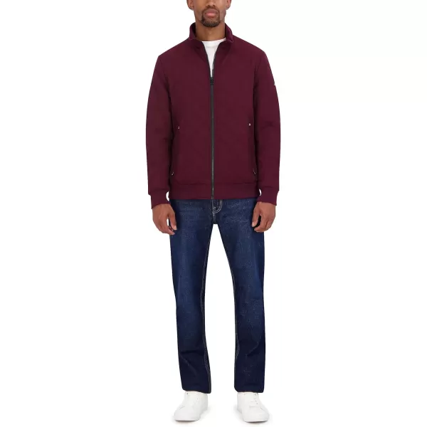 Nautica Mens Quilted Bomber JacketBold Burgundy