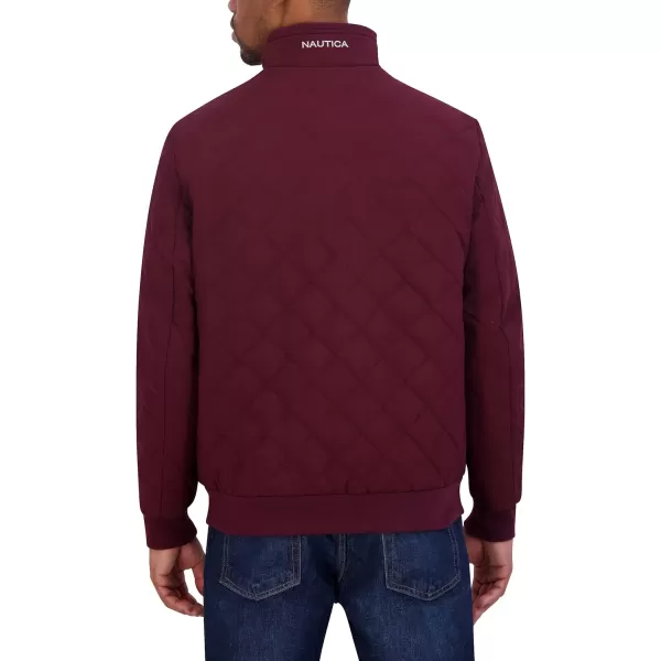 Nautica Mens Quilted Bomber JacketBold Burgundy