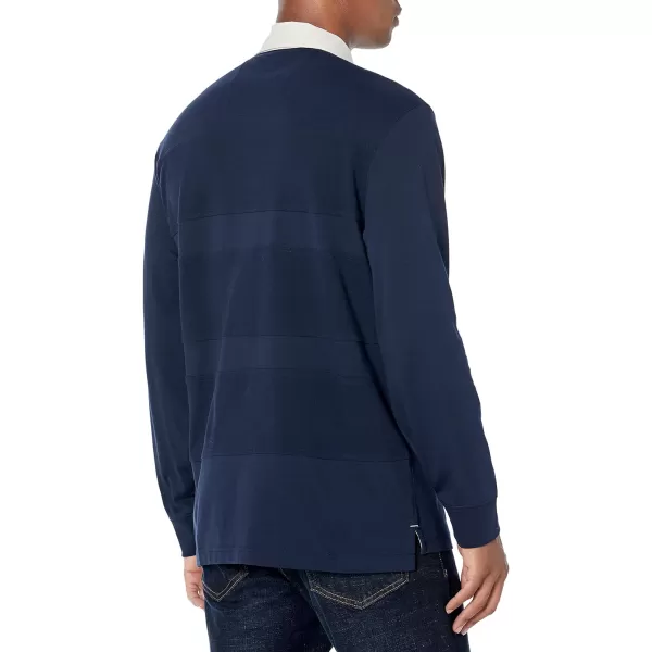 Nautica Mens Relaxed Fit LongSleeve Rugby PoloNavy
