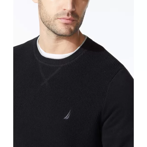 Nautica Mens Ribbed SweaterTrue Black