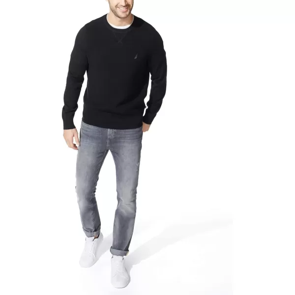 Nautica Mens Ribbed SweaterTrue Black