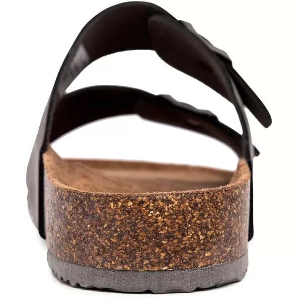 Nautica Mens Sandals  Casual Slides with 2 Adjustable Buckle Straps and Cork Footbed for Ultimate Comfort and StyleGrey Monotriun