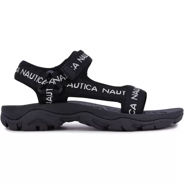 Nautica Mens Sandals Open Toe Athletic Water Shoes With StrapBlack Augustus