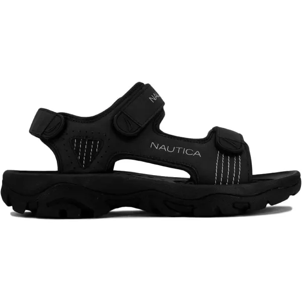 Nautica Mens Sandals Open Toe Athletic Water Shoes With StrapBlack Senecca