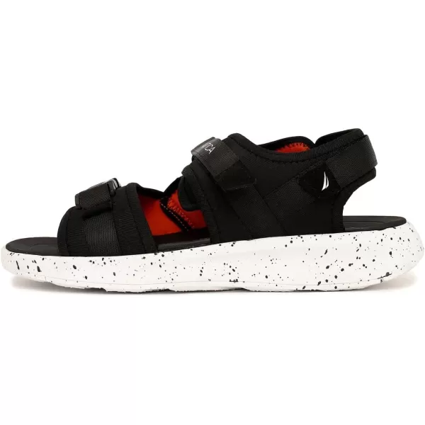 Nautica Mens Sandals Open Toe Athletic Water Shoes With StrapBlack White Speckled Apurimac