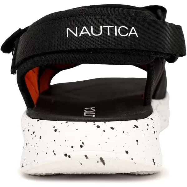 Nautica Mens Sandals Open Toe Athletic Water Shoes With StrapBlack White Speckled Apurimac