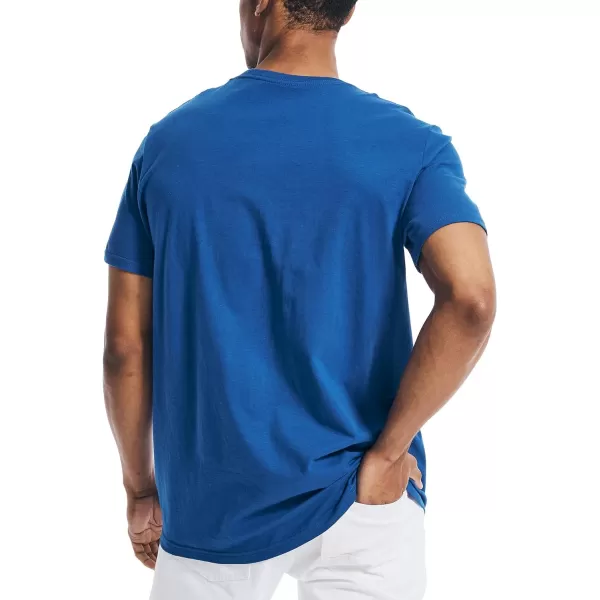 Nautica Mens Short Sleeve 100 Cotton Nautical Series Graphic TeeBright Cobalt