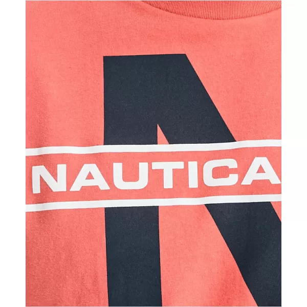 Nautica Mens Short Sleeve 100 Cotton Nautical Series Graphic TeeSailor Red