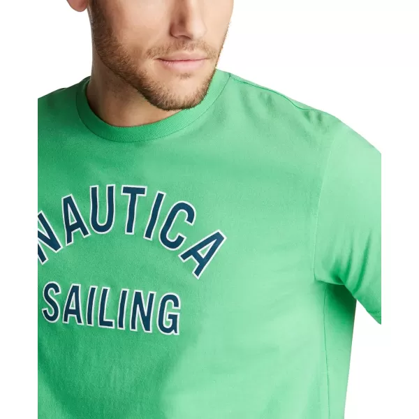 Nautica Mens Short Sleeve 100 Cotton Nautical Series Graphic TeeSummer Green