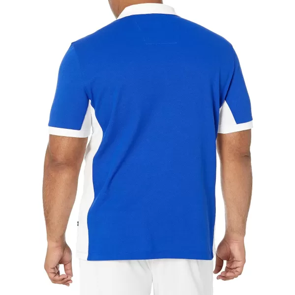 Nautica Mens Short Sleeve Color Block Performance Pique Polo ShirtBright Cobalt