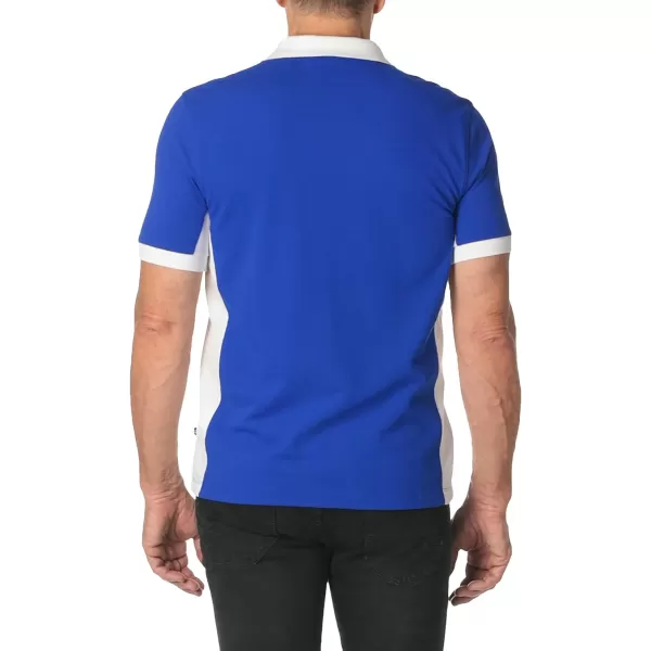 Nautica Mens Short Sleeve Color Block Performance Pique Polo ShirtBright Cobalt