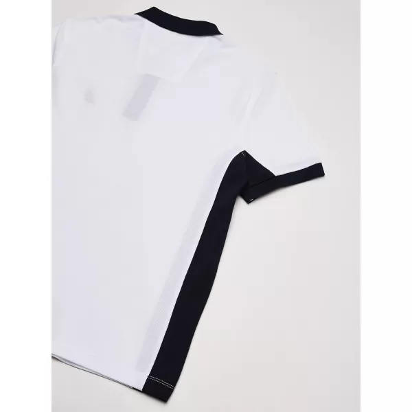 Nautica Mens Short Sleeve Color Block Performance Pique Polo ShirtBright White