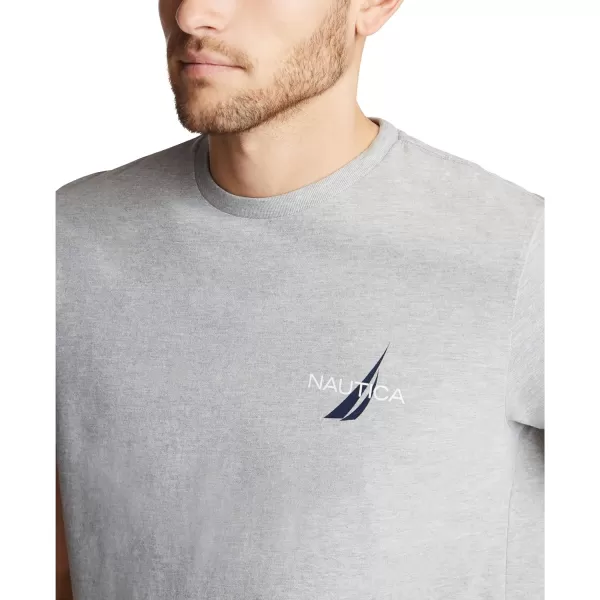 Nautica Mens Short Sleeve Logo Series Graphic TeeGrey Heather