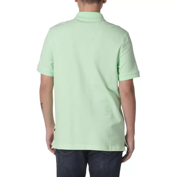 Nautica Mens Short Sleeve Solid Cotton Pique Polo ShirtAsh Green Solid