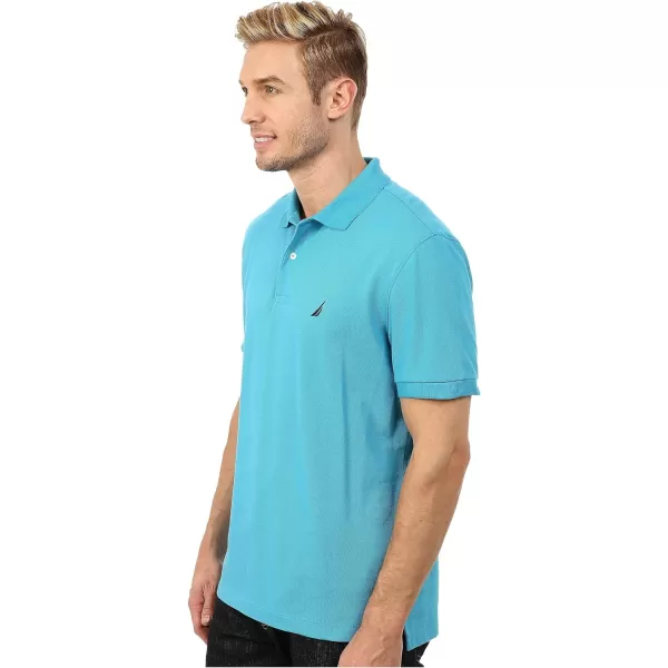 Nautica Mens Short Sleeve Solid Cotton Pique Polo ShirtCoast Surf