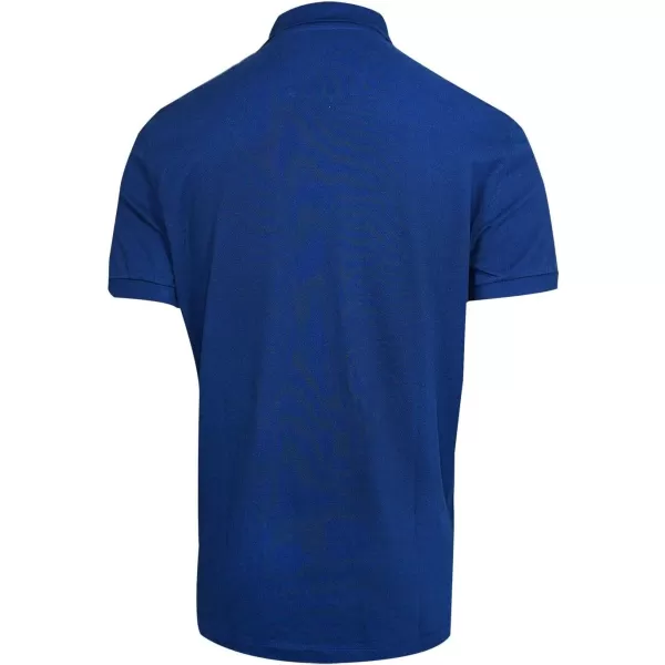 Nautica Mens Short Sleeve Solid Cotton Pique Polo ShirtEstate Blue