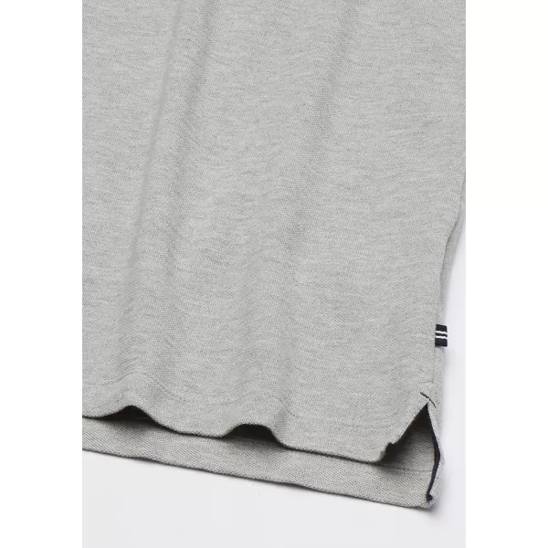 Nautica Mens Short Sleeve Solid Cotton Pique Polo ShirtGrey Heather