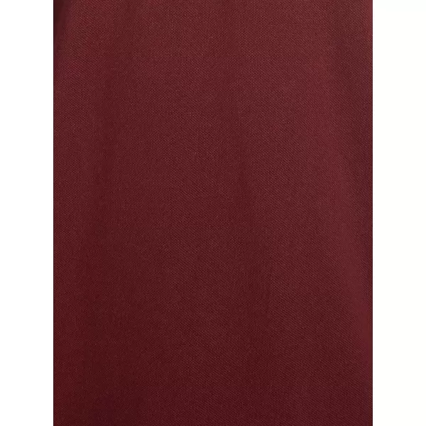 Nautica Mens Short Sleeve Solid Cotton Pique Polo ShirtRoyal Burgundy Solid