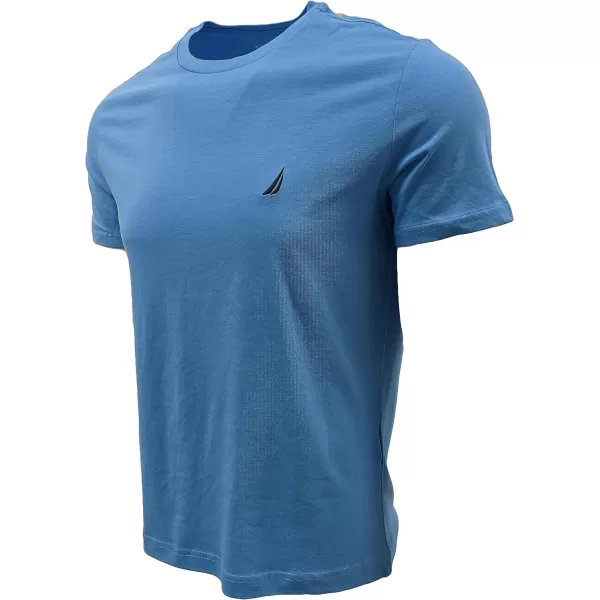 Nautica Mens Short Sleeve Solid Crew Neck TShirtAzure Blue
