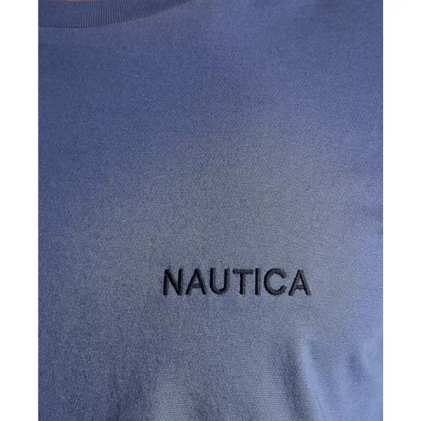 Nautica Mens Short Sleeve Solid Crew Neck TShirtBlue Indigo