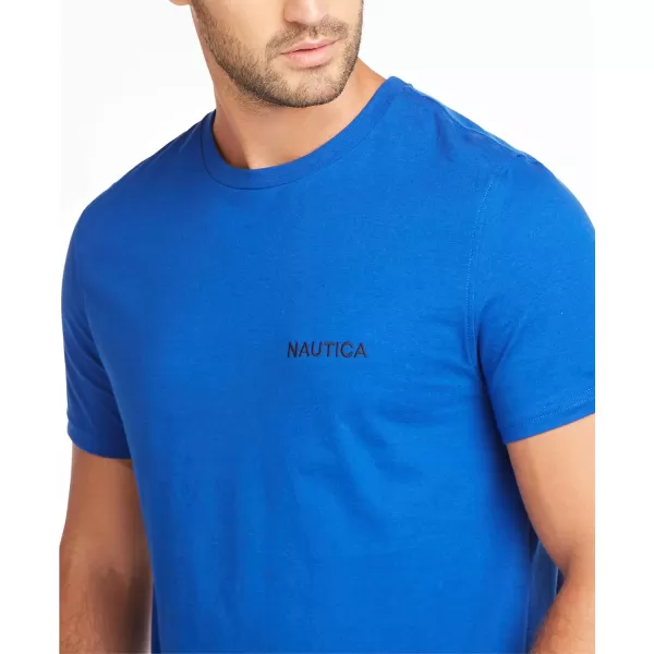 Nautica Mens Short Sleeve Solid Crew Neck TShirtBright Cobalt Solid
