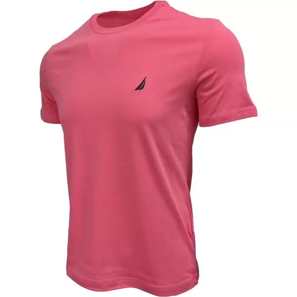 Nautica Mens Short Sleeve Solid Crew Neck TShirtBright Pink